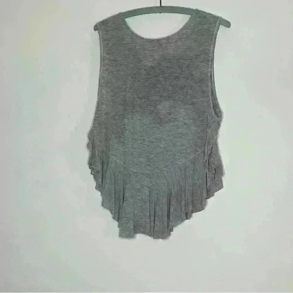 Free People Uptown Ruffle Tank in Grey Heather sz small - Picture 5 of 7